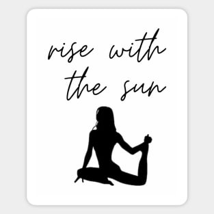 Sitting pilates woman silhouette Magnet